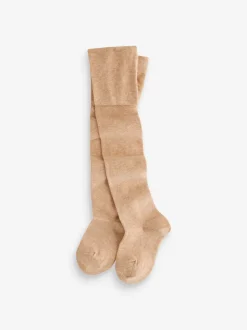 Next Crème/neutre - Lot de 3 paires de collants en coton riche New