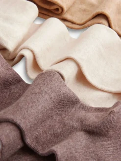 Next Crème/neutre - Lot de 3 paires de collants en coton riche New