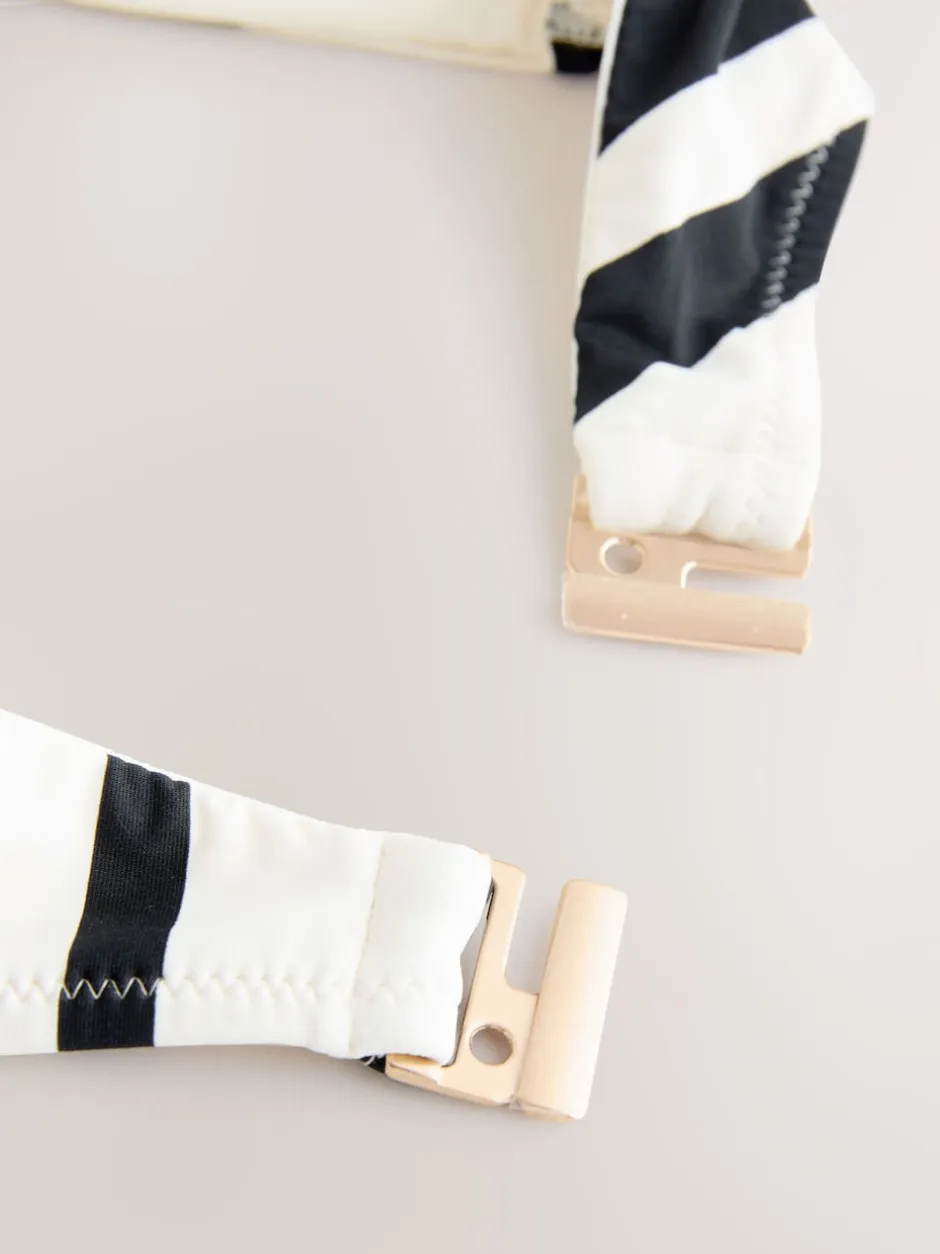 Next Crème/noir à rayures - Haut Bikini bandeau en métal Outlet