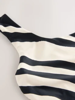 Next Crème/noir à rayures - Maillot de bain dos nu à une épaule Online