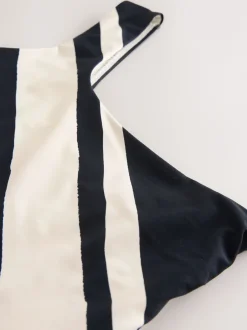Next Crème/noir à rayures - Maillot de bain dos nu à une épaule Online