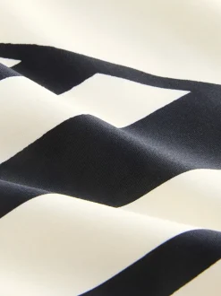 Next Crème/noir à rayures - Maillot de bain bandeau à contrôle du ventre New