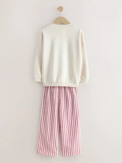 Next Crème/Nœud rouge - Pyjama sweat-shirt (2-16ans) New