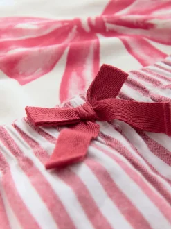 Next Crème/Nœud rouge - Pyjama sweat-shirt (2-16ans) New