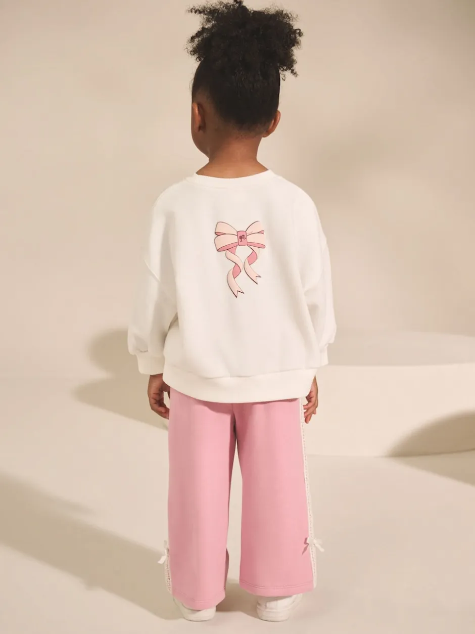 Next Crème/rose - Ensemble Barbie Sweat-shirt & Ample Survêtement (3mois-7ans) New