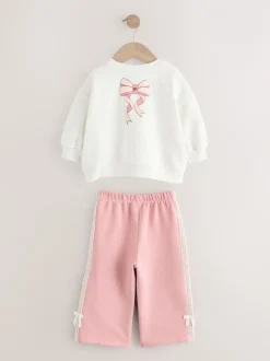 Next Crème/rose - Ensemble Barbie Sweat-shirt & Ample Survêtement (3mois-7ans) New