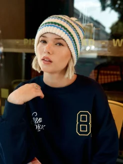 Next Crème/rose/vert - Bonnet en maille Outlet