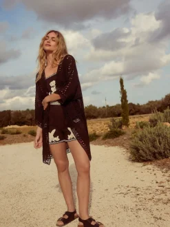 Next Crochet noir - Kimono long Clearance