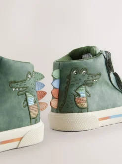 Next Crocodile vert - Bottines à fermeture scratch Clearance