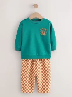 Next - Ensemble Sweatshirt et Joggers Rayure (3mths-7yrs) Croissant vert Online