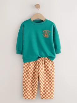 Next - Ensemble Sweatshirt et Joggers Rayure (3mths-7yrs) Croissant vert Online