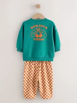 Next - Ensemble Sweatshirt et Joggers Rayure (3mths-7yrs) Croissant vert Online