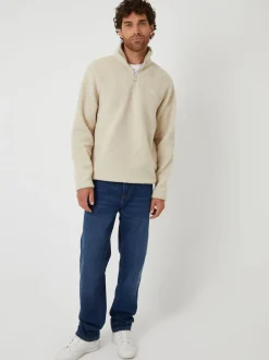 Threadbare Écru - Ajustement régulier - Sweat-shirt Borg coupe décontractée Discount