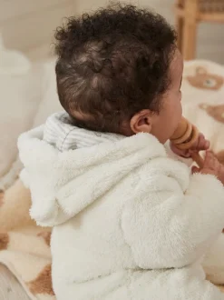 Next écru - Baby Cosy Fleece Hooded All-In-One (0mths-2yrs) Clearance