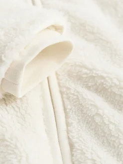 Next écru - Baby Cosy Fleece Hooded All-In-One (0mths-2yrs) Clearance