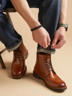 Jones Bootmaker Écru - Bottes Fletcher en cuir Sale
