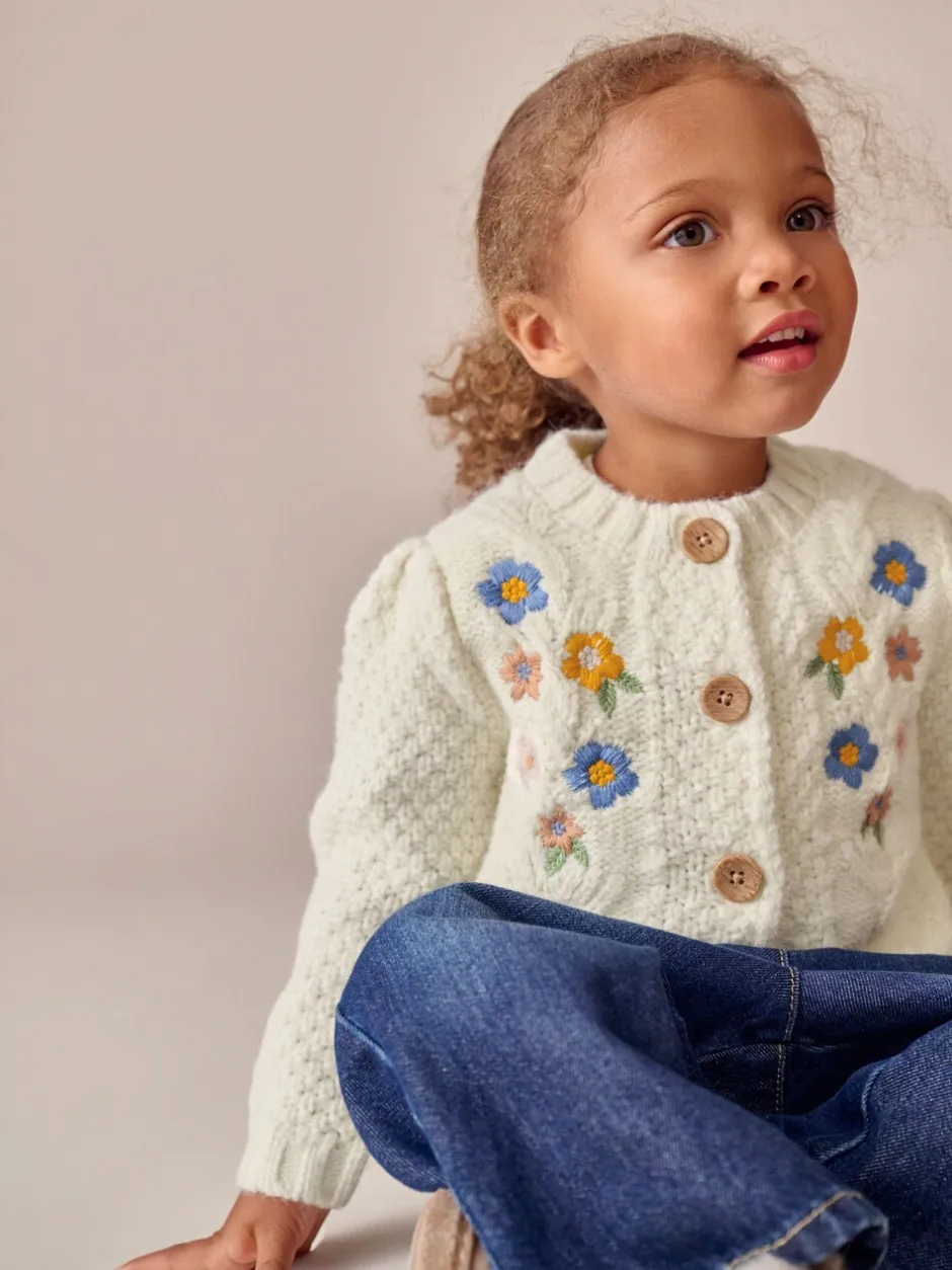 Next écru - Cardigan à fleurs brodées (3mois-10ans) Best