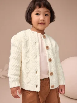 Next écru - Cardigan en maille épaisse Bobble (3mths-10yrs)