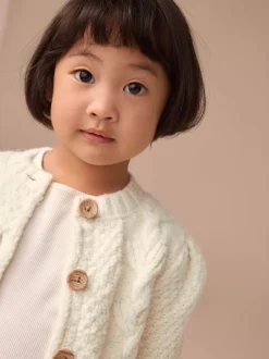 Next écru - Cardigan en maille épaisse Bobble (3mths-10yrs)