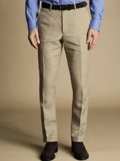 Charles Tyrwhitt Écru - Coupe ajustée  100% Lin Pantalons Outlet