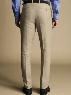 Charles Tyrwhitt Écru - Coupe ajustée  100% Lin Pantalons Outlet