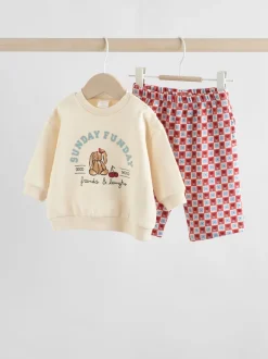 Next écru - Ensemble sweat-shirt et pantalons bébé 2 pièces (0mois-2ans) Clearance