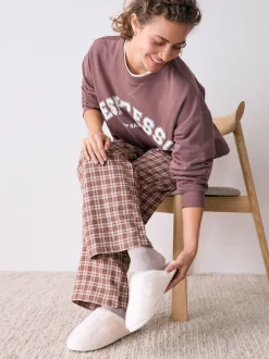 Next écru - Faux Fur Mule Slippers