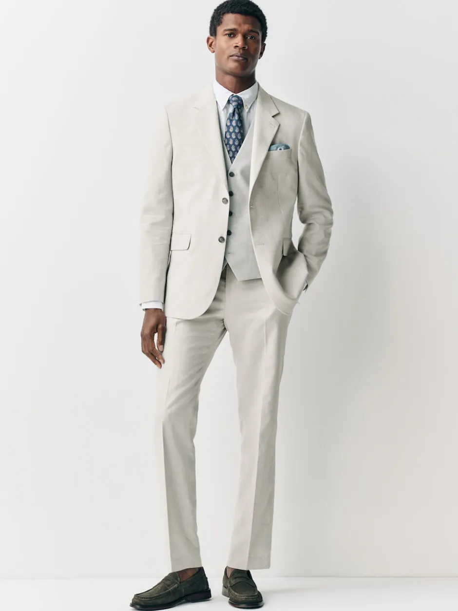 Next écru - Gilet de costume en lin Blend texturé Discount