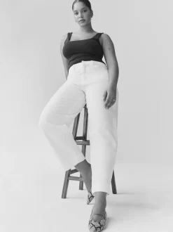 Next écru - Jeans sablier à jambe large en denim Clearance