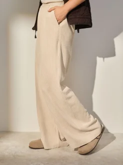 Next - Pantalons Amples en velours côtelé doux écru Hot