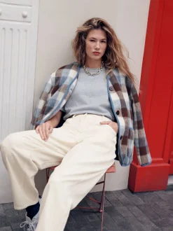 Next écru - Pantalons coupe ballon en velours côtelé Sale