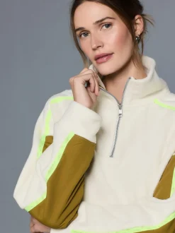 Next écru - Polaire à demi-zippée avec panneaux color block Online