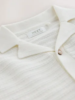 Next écru - Polo en maille à manches courtes et col Revere (3mois7ans) Discount