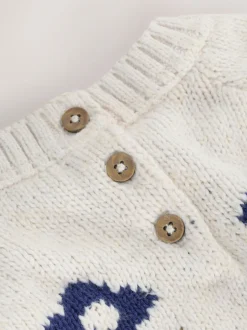 Next écru - Pull en maille à fleurs (3mois-7ans) New