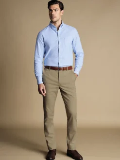 Charles Tyrwhitt Écru - Slim Fit (Slim Fit) - Chino Français Slim Fit Ultimate sans fer New