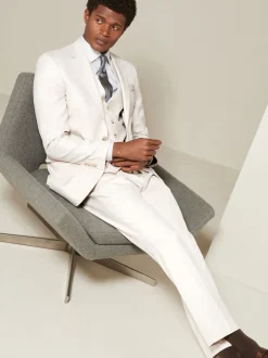 Next - Slim Fit (Slim Fit) - Veste de costume texturée écru New