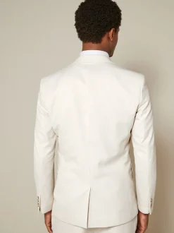 Next - Slim Fit (Slim Fit) - Veste de costume texturée écru New