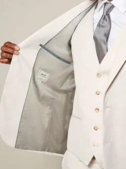Next - Slim Fit (Slim Fit) - Veste de costume texturée écru New