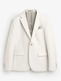 Next - Slim Fit (Slim Fit) - Veste de costume texturée écru New