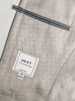 Next - Slim Fit (Slim Fit) - Veste de costume texturée écru New