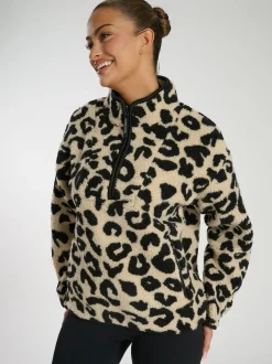 South Beach - Borg Veste Quarter Zip Écru Sale