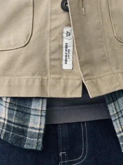 Next écru - Surchemise veste-chemise en toile à col en velours côtelé Outlet