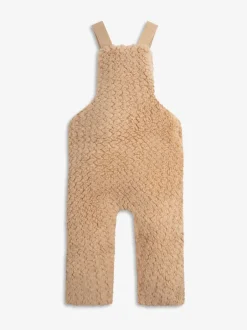 The Little Tailor Écru - Ensemble salopette et body en polaire sherpa épaisse bébé