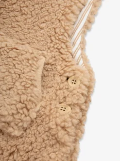 The Little Tailor Écru - Ensemble salopette et body en polaire sherpa épaisse bébé