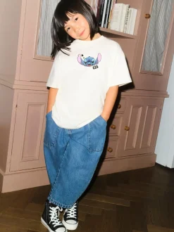 Next écru - T-shirt graphique oversize Lilo & Stitch (3-16ans) Sale