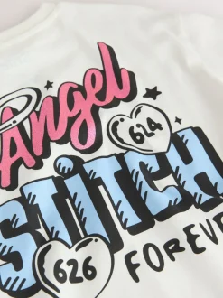 Next écru - T-shirt graphique oversize Lilo & Stitch (3-16ans) Sale