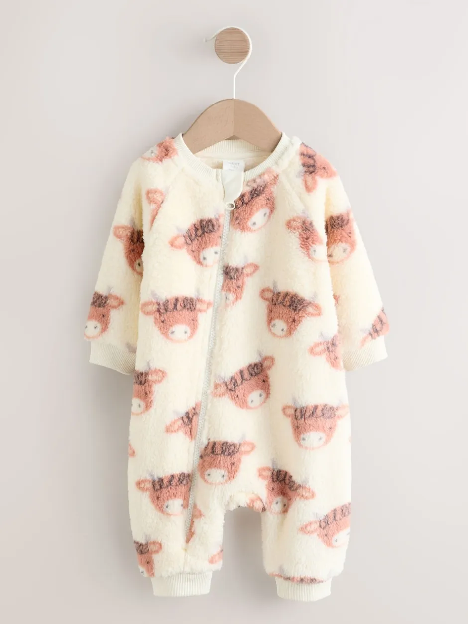 Next Écru Hamish - Combinaison de nuit épaisse en polaire bébé Sale