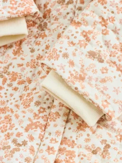 Next Écru Imprimé Fleuri - Combinaison Bébé à capuche Effet froissé tissée (0mois-2ans) Hot