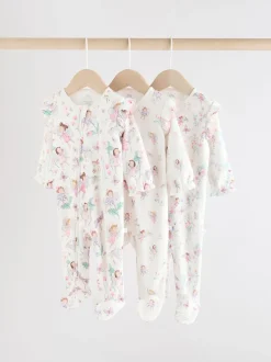 Next Écru motif fée - Lot de 3 dors-bien bébé à fermeture éclair bidirectionnelle (0-2ans) Best