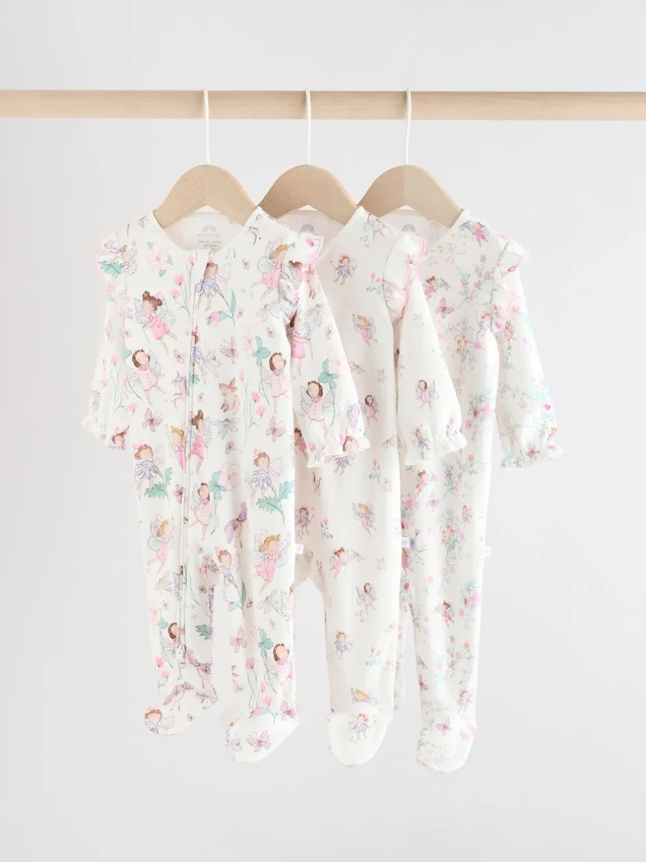 Next Écru motif fée - Lot de 3 dors-bien bébé à fermeture éclair bidirectionnelle (0-2ans) Best